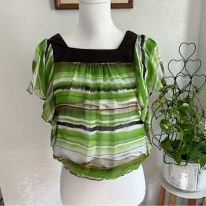 Y2K my Michelle fairy green and brown top